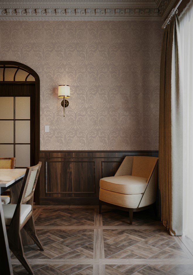 歐式古典 巴洛克花紋 壁紙