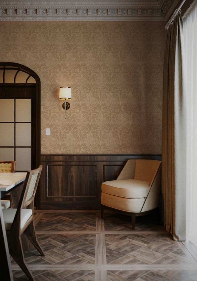 歐式古典 巴洛克花紋 壁紙