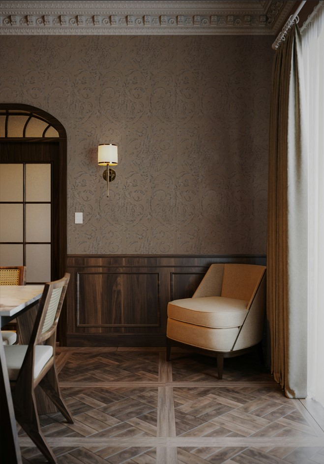 歐式古典 巴洛克花紋 壁紙