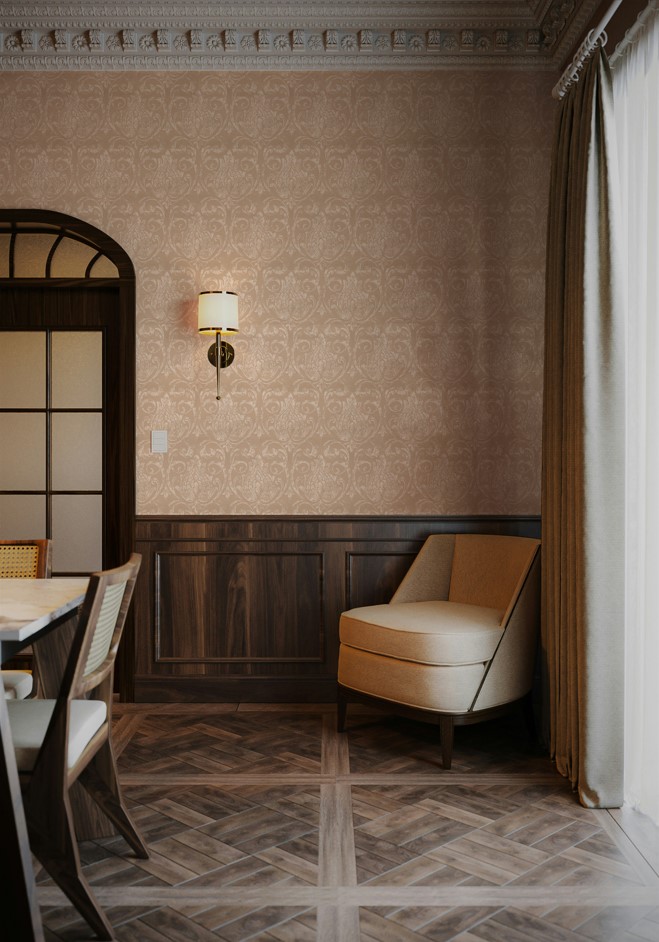 歐式古典 巴洛克花紋 壁紙